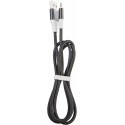 Omega cable microUSB 1m braided, black (44257)