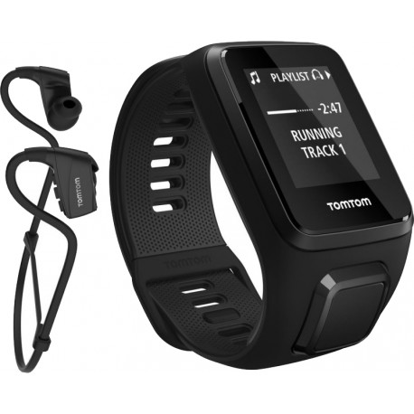 TomTom Spark 3 Music L, must + Bluetooth kõrvaklapid