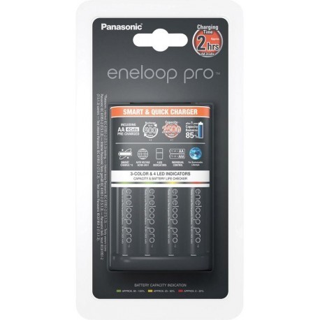 Panasonic eneloop laadija BQ-CC55 + 4x2500