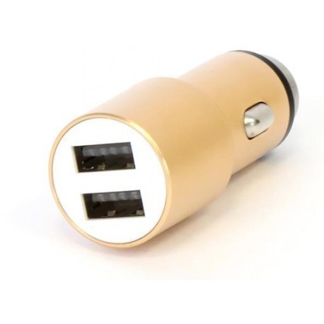 Omega auto lādētājs 2xUSB 2100mA Metal, zeltīts