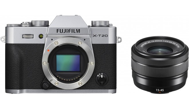 Fujifilm X-T20 + 15-45mm Kit, silver
