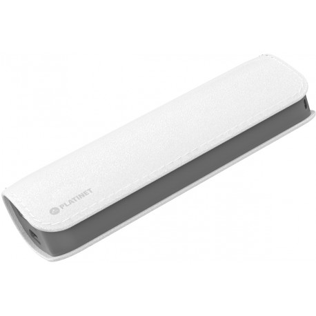 Platinet lādētājs-akumulators Leather 2600mAh, balts (43407)