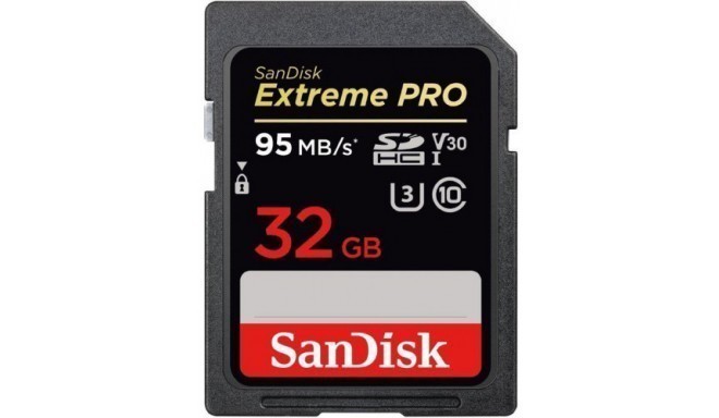 SanDisk atmiņas karte SDHC 32GB Extreme Pro 95MB/sek. V30