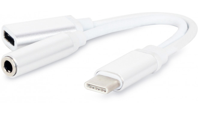 Gembird кабель USB-C - 3.5 мм, белый