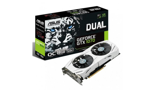 Asus videokaart GeForce GTX 1070 Dual OC 8GB GDDR5 (DUAL-GTX1070-O8G)