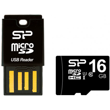 Silicon Power memory card reader Key USB + microSDHC 16GB memory card