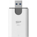 Silicon Power mälukaardilugeja Combo 2in1 USB 3.1, valge