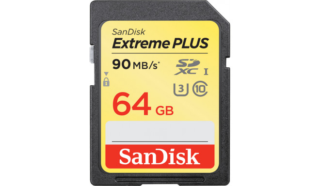 SanDisk atmiņas karte SDXC 64GB Extreme Plus 90MB/s V30