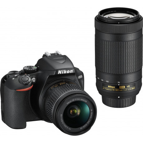 Nikon D3500 + 18-55mm AF-P VR + 70-300mm VR Kit, melns