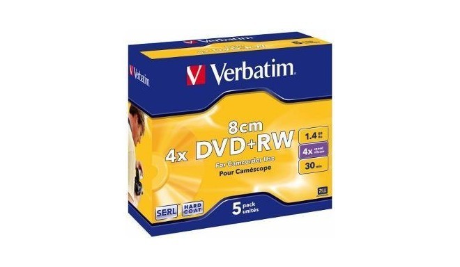 mini DVD+RW Verbatim [ 5pcs, 1.4GB, 4x, jewel case ]