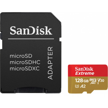 SanDisk memory card microSDXC 128GB Extreme V30 A2 + adapter