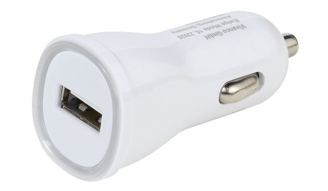 Vivanco autolaadija USB 2.1A, valge (36257)