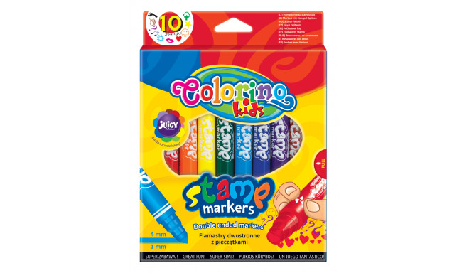 COLORINO CREATIVE Double ended markers with stamps 10 pcs, 36092PTR