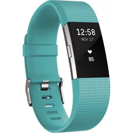 Fitbit aktivitātes trekeris Charge 2 S, tirkīza/sudrabots