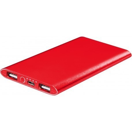 Platinet lādētājs-akumulators 5000mAh Li-Po 2xUSB, sarkans (43175)
