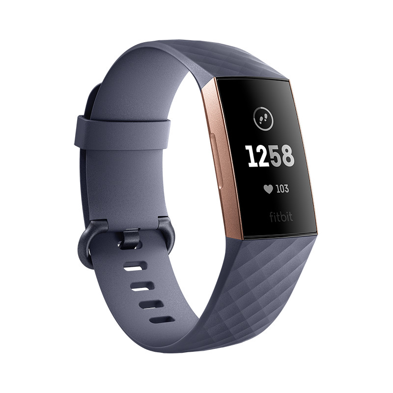 Fitbit трекер активности Charge 3, розово-золотой/сине-серый