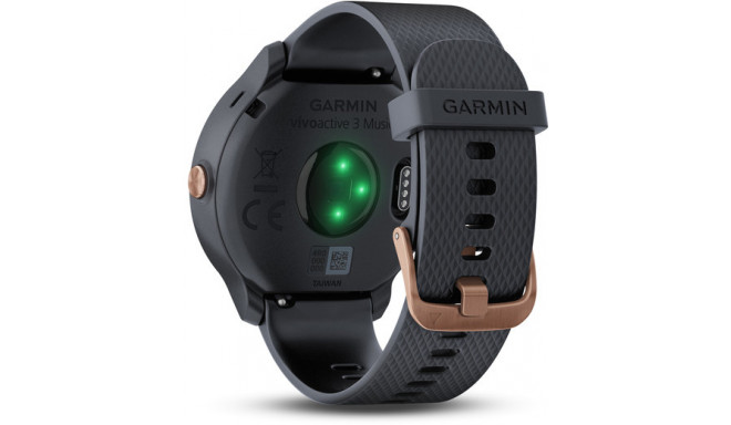 Garmin Vivoactive Music GPS, granite blue/rose gold