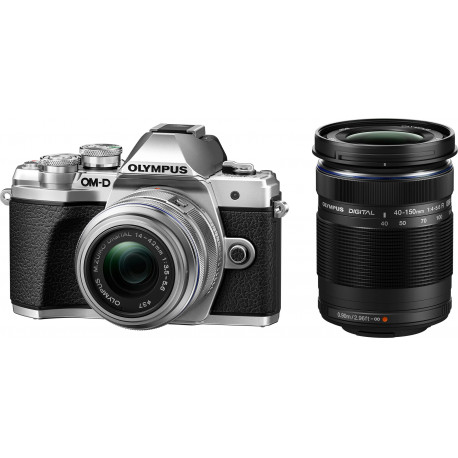 Olympus OM-D E-M10 Mark III + 14-42mm II + 40-150mm Kit, sudrabots
