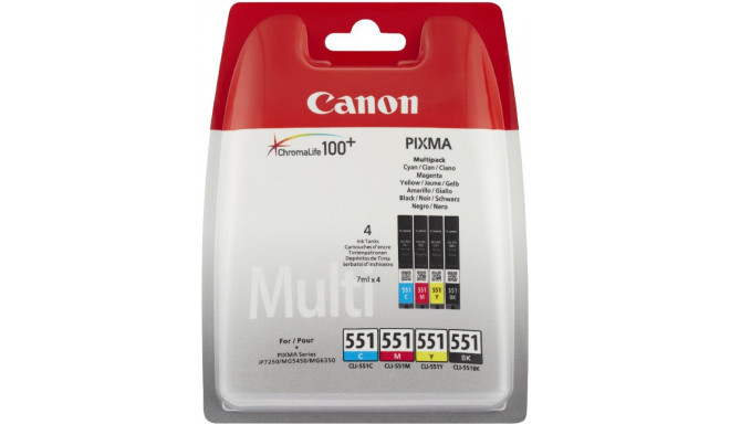 Canon tintes kasetne CLI-551 Multipack, krāsu/melna