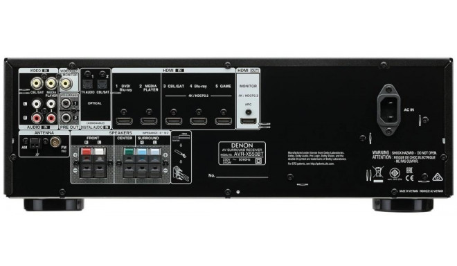 Denon AVR-X550BT AV receiver 5.1 channels 3D Black