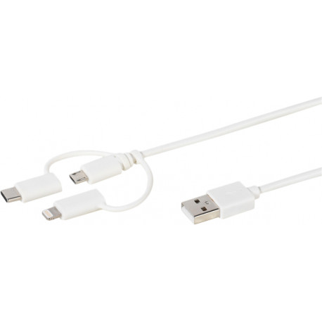 Vivanco kaabel microUSB/USB-C/Lightning 3in1 1m (38784)