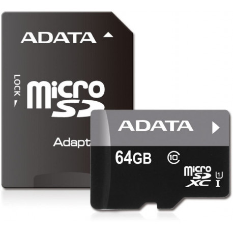 Adata memory card microSDXC 64GB Class 10 + adapter