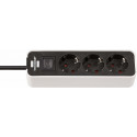 Brennenstuhl Ecolor power strip 3-fold white - / black