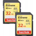 Sandisk memory card SDHC 32GB Extreme Plus 90MB/s 2pcs