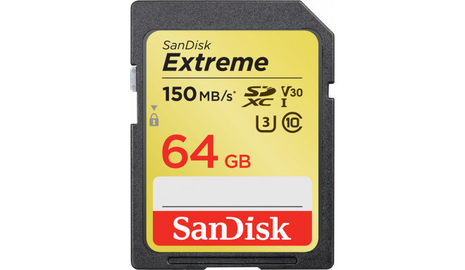 SanDisk atmiņas karte SDXC 64GB Extreme Video V30 U3