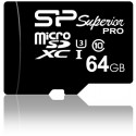 Silicon Power memory card microSDXC 64GB Superior Pro U3 + adapter