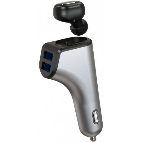 Platinet auto lādētājs 2xUSB 3,1A + Bluetooth austiņas Duos (44639)