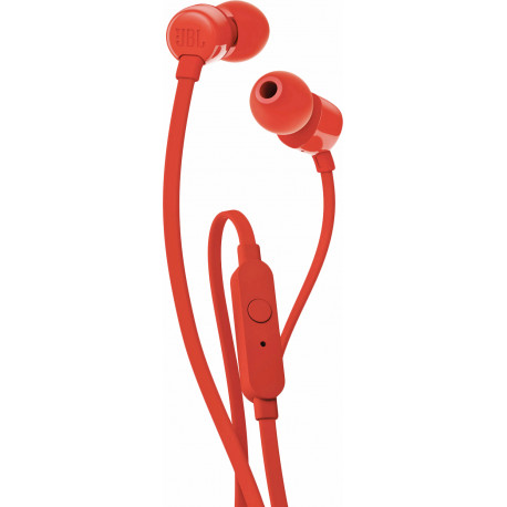 JBL austiņas + mikrofons T110, sarkanas