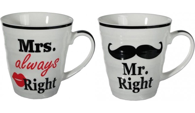 Romantic Items krūžu komplekts Mr. Right & Mrs. Always Right