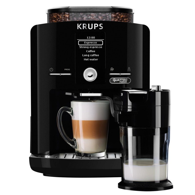 Krups espresso machine Quattro Force EA82F8 1450W black Coffe espresso makers Photopoint.lv