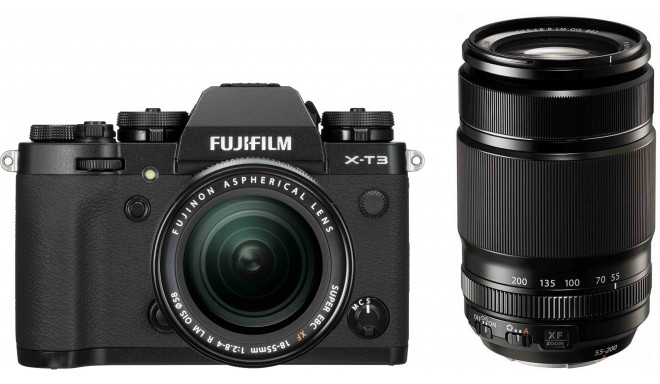 Fujifilm X-T3  + 18-55мм + 55-200мм Kit, черный