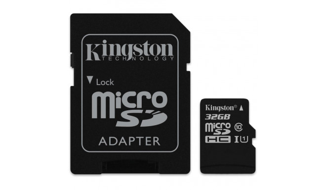 Kingston mälukaart microSDHC 32GB UHS-I + adapter (SDCS/32GB)
