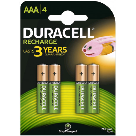 Аккумуляторная батарея Duracell AAA LR3 750mAh 4шт