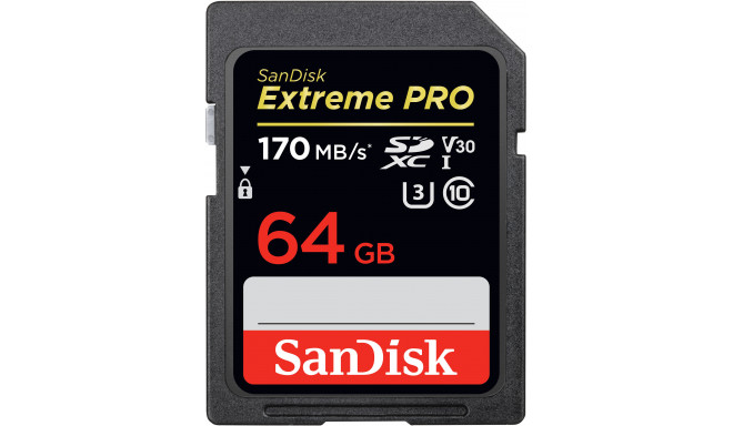 Каорта памяти SanDisk SDXC 64ГБ Extreme Pro V30 U3