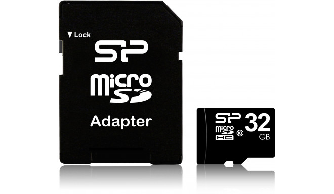 Silicon Power карта памяти microSDHC 32GB Class 10 + адаптер