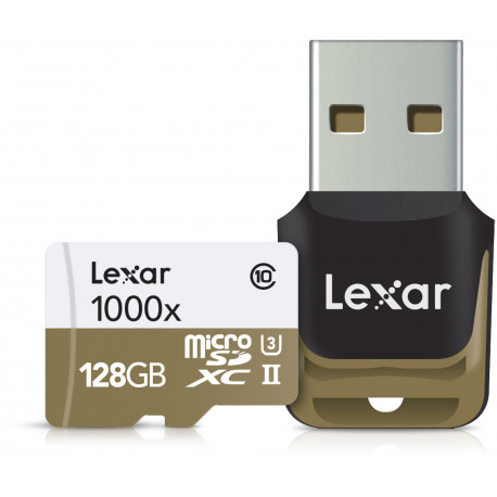 Lexar карта памяти microSDXC 128GB Pro 1000x V60 + считыватель карты памяти