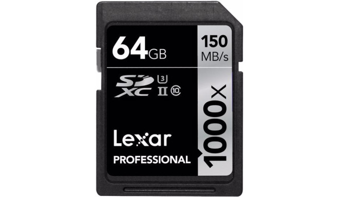Lexar atmiņas karte SDXC 64GB Pro 1000x U3 V60 150MB/s