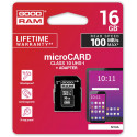 GoodRam mälukaart microSDHC 16GB Class 10 + adapter