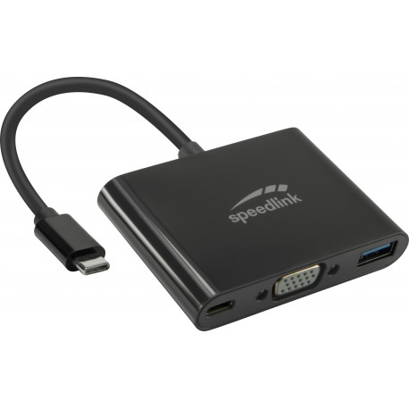 Speedlink adapter USB-C - VGA/USB 3.0/USB-C 3in1 HQ (SL-180027-BK)