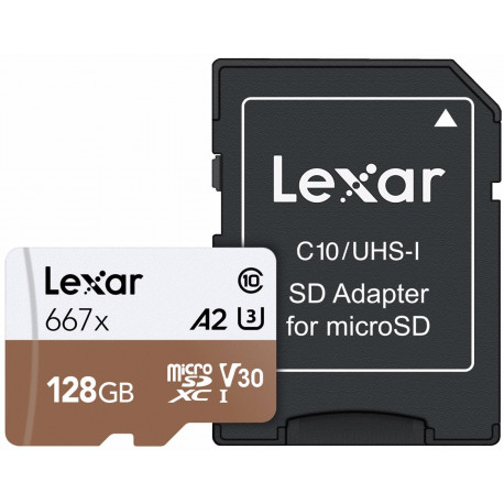 Lexar mälukaart microSDXC 128GB Pro 667x U3 V30 + adapter