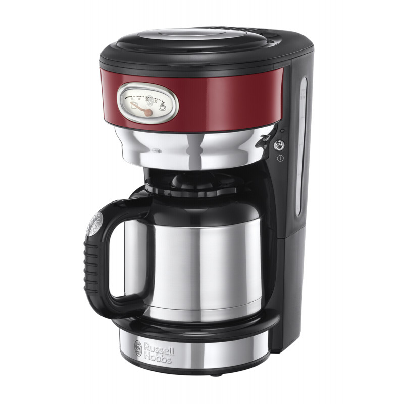 Russell Hobbs - Retro Coffee Maker with Removable Filter, 8 Cup Capacity,  1000 Watts, Red 