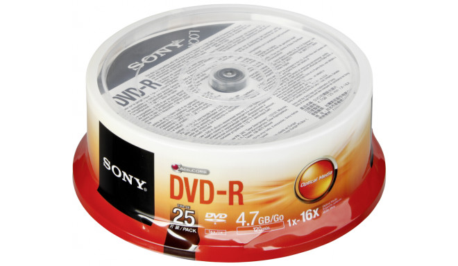 Sony DVD-R 4.7GB 16x 25pcs Cake Box