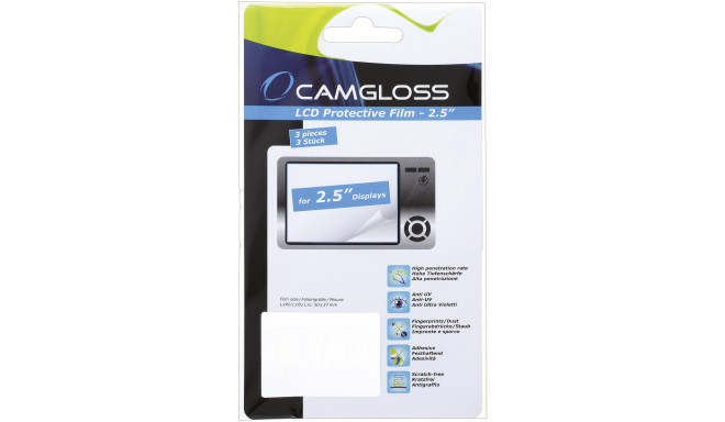 Camgloss ekraani kaitsekile 2,5" x 3