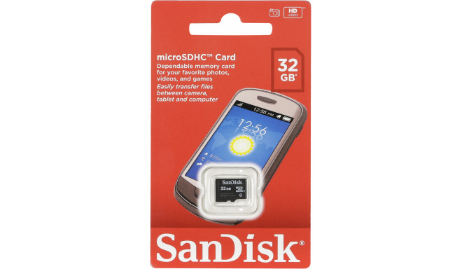 SanDisk mälukaart microSDHC 32GB Class 4 (SDSDQM-032G-B35)