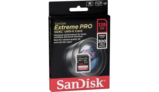 SanDisk memory card SDXC 128GB Extreme PRO 300MB UHS-II (SDSDXPK-128G-GN4IN)