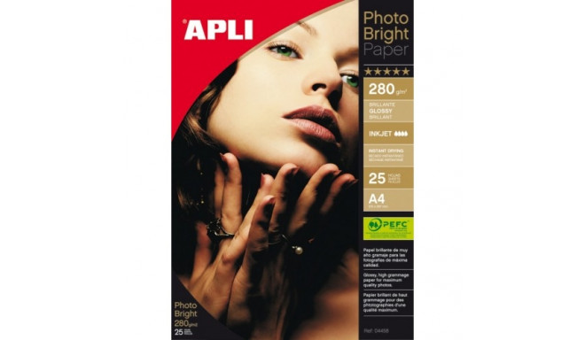 Fotopaber Apli A4/280gr, tindiprinterile, 25t